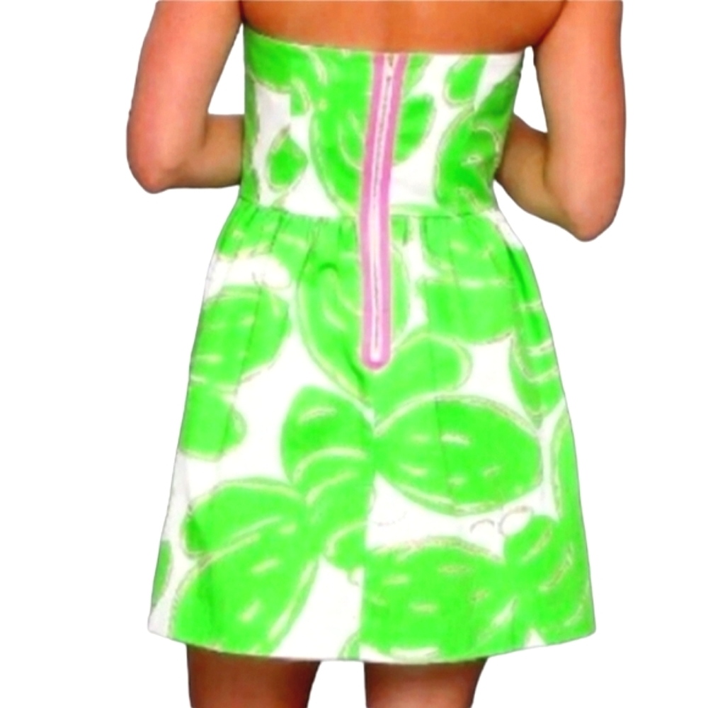 Nwot Lilly Pulitzer Strapless Stinger Bee White/Green/Gold Lottie Summer Dress - Picture 10 of 17
